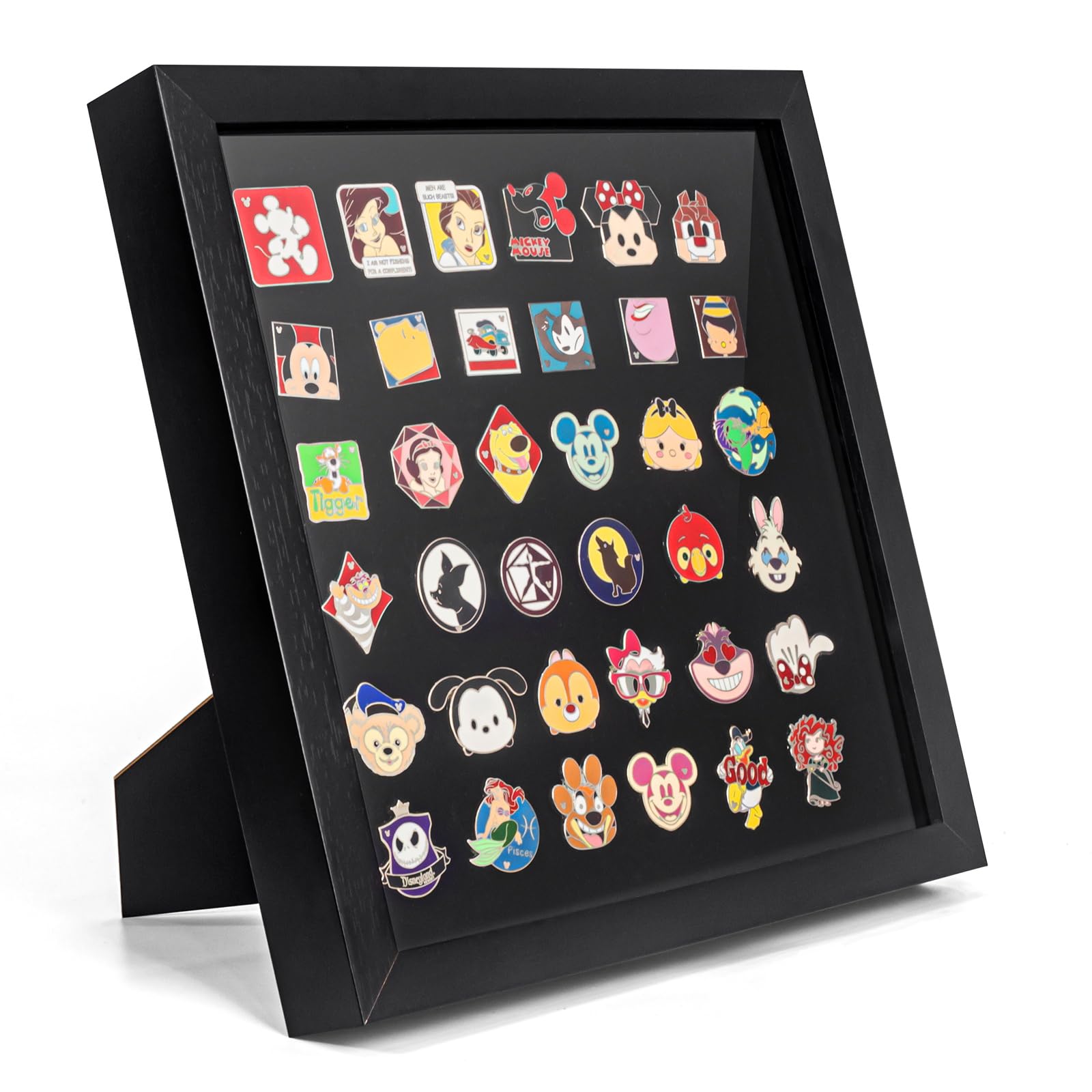 Photo 1 of Enamel Pin Display Frame, 11x11 Shadow Box for Wall and Tabletop Display, Pin Collection Display, Pin Holder, Black