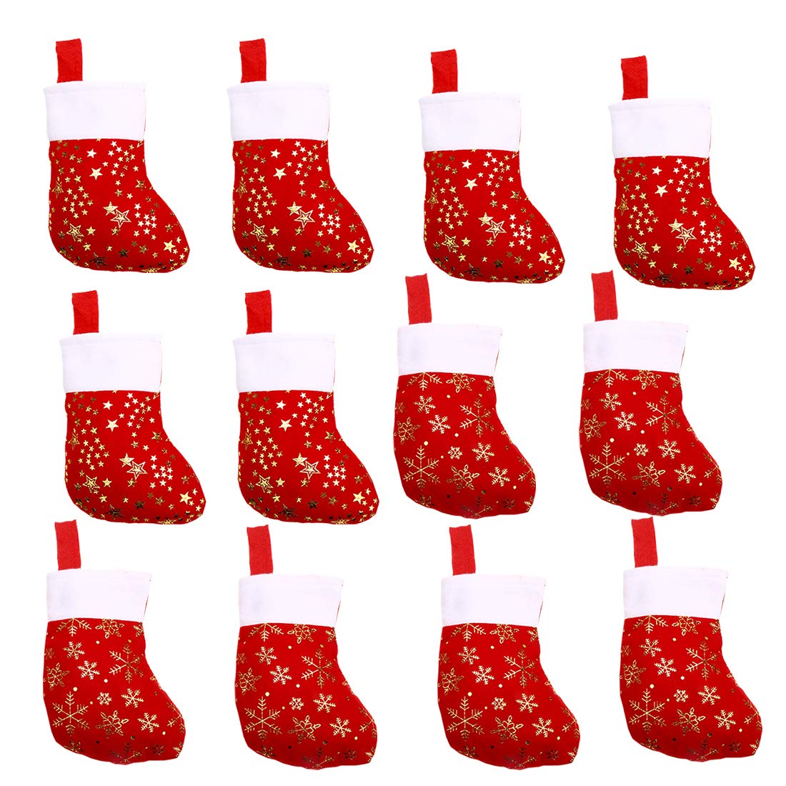 VEYLIN Pack of 12 Felt Christmas Stockings for Fireplace