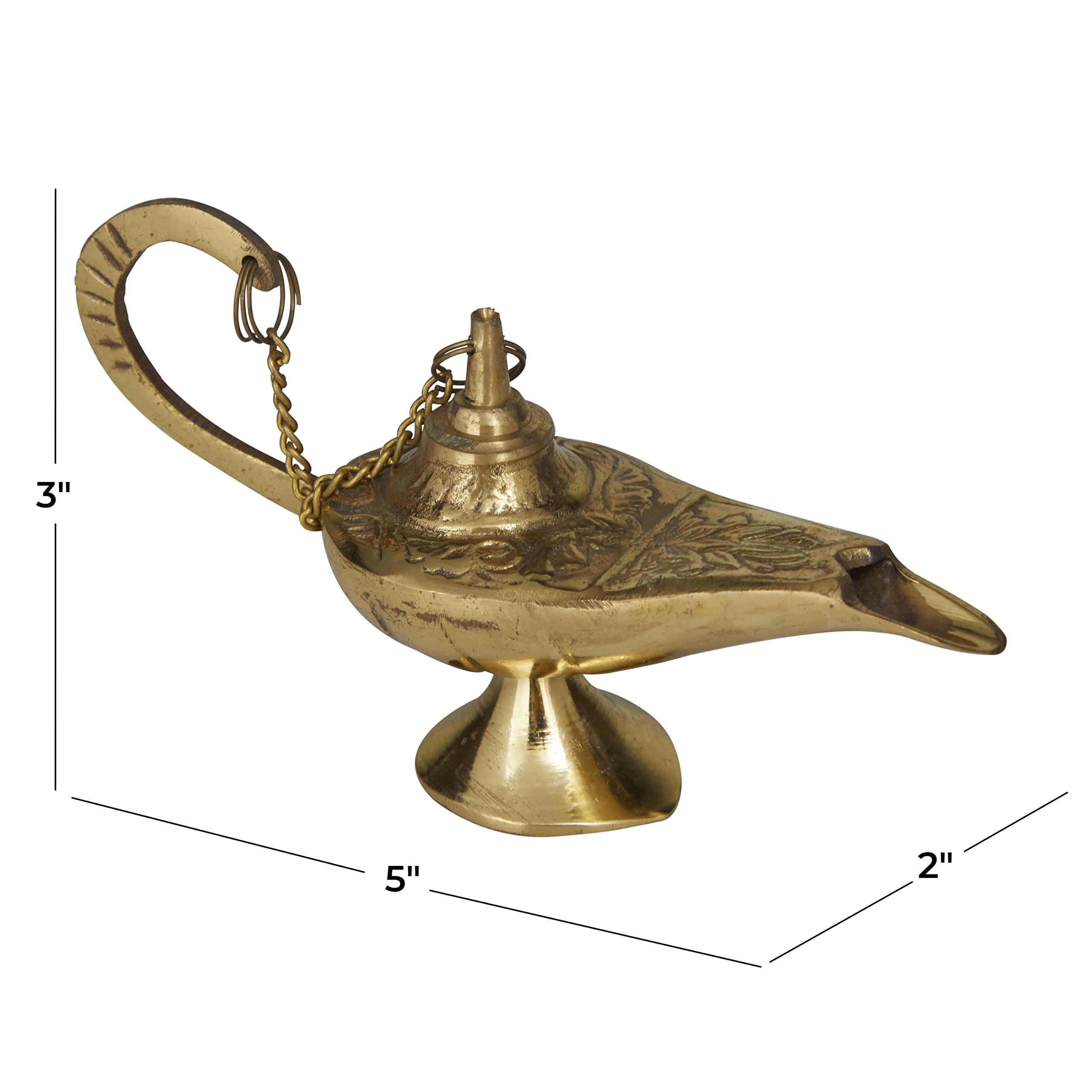 Deco 79 Eclectic Brass Abstract Aladdin Lamp, 5