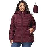 ROYAL MATRIX Women's Plus Size Puffer Jacket with Hood, Packable Lightweight Quilted Travel Outwear Puffer Coat with Pockets