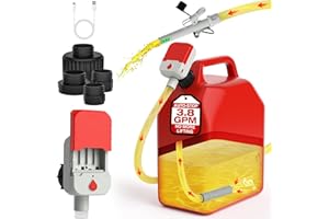 2026 Advanced Fuel Transfer Pump with Auto-Stop, 3.8 Gallon per Min, USB & Battery Powered, 51" Hose, 4 Gas & Jerry Can Adapt