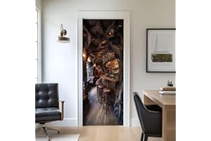 Door Stickers Peel and Stick Door Mural Whimsical Treehouse Bar Intricate Wooden Design Speakeasy Decor Removable Wallpaper 3