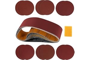 ZJRDYYK 10PCS 4 x 36 Inch Sanding Belts, 12PCS 6 Inch Sandpaper, Aluminum Oxide Sanding Belts, Industrial Sander Belts for Wo
