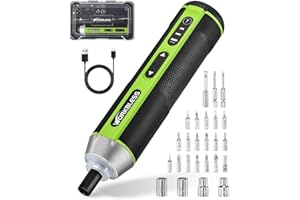 WorkBless Electric Screwdriver Set, 4V Cordless Screwdriver with 3 Torque Settings, LED Light & USB Rechargeable with 39Pcs B