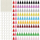 420PCS Small Craft Tassels for Keychain Silky Handmade Soft Craft Mini Tassels Multicolored Mini Tassels Charm with Loops, Gold Plated Earring Hooks for DIY Projects, Earring Jewelry Making, Bookmarks