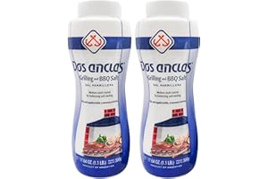 Dos Anclas Sal Parrillera 2 Pack, Rock Salt for Grilling and BBQ, Refined Medium Grain Salt for Meat and Seafood, Multi-Purpose Seasoning Gourmet Salt, 17.64 Oz (1.1 LB)