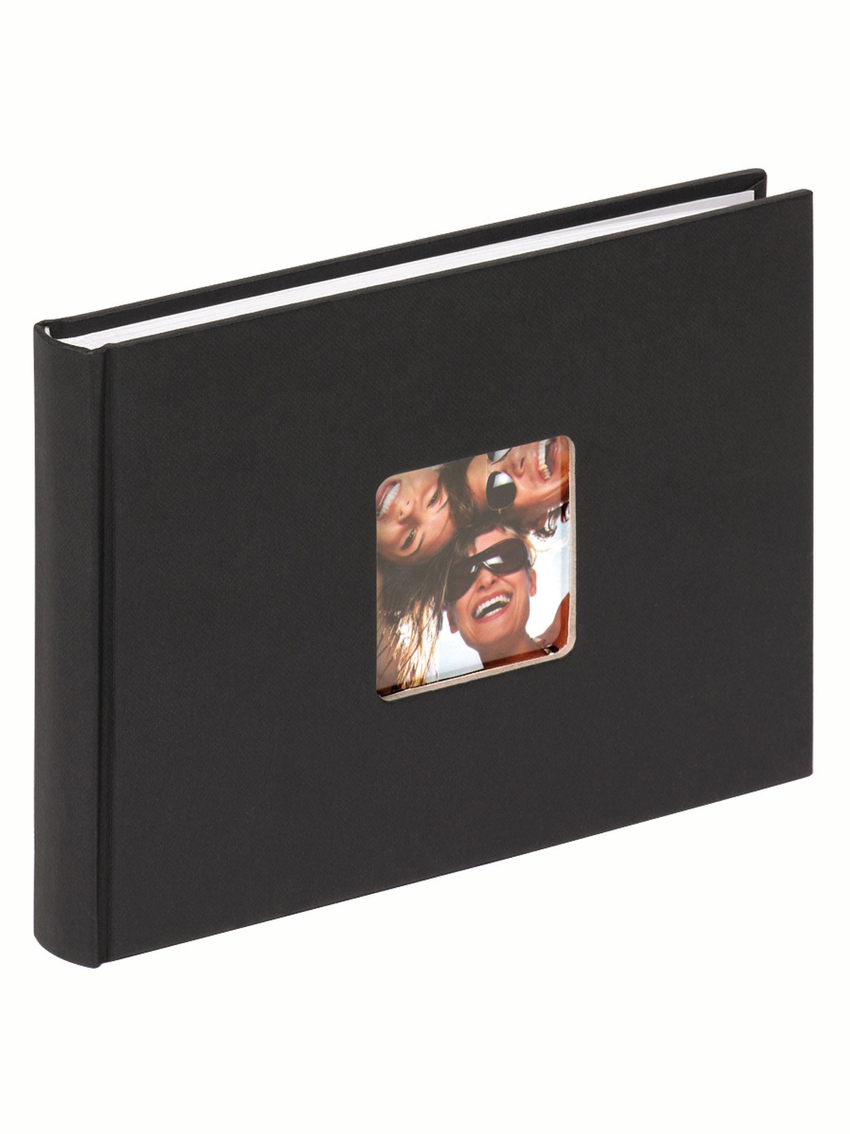 walther design Photo Album Black 22 x 16 cm with Cover Punching, Fun FA-207-B