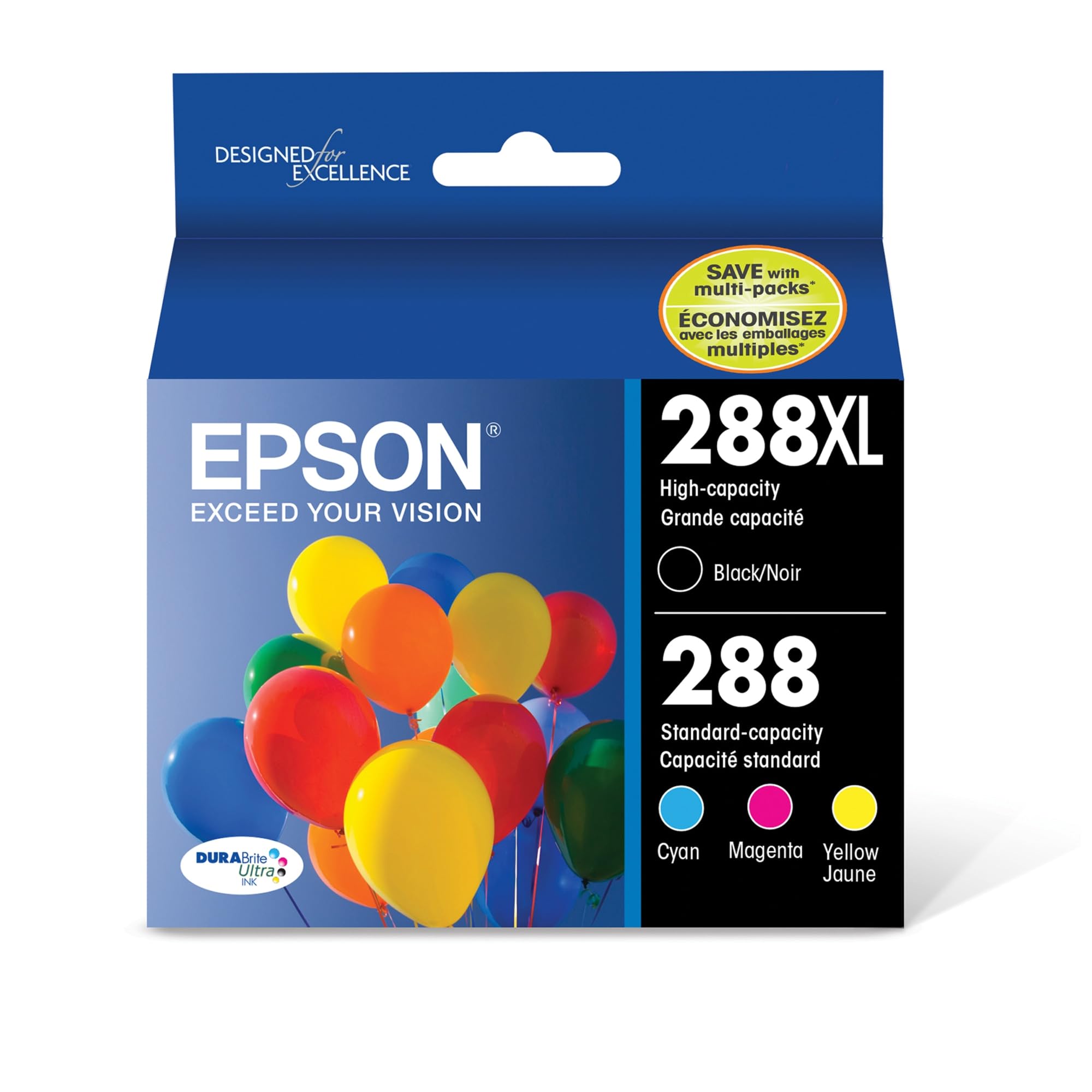 Epson 288 DURABrite Ultra Ink High Capacity Black & Standard Color Cartridge Combo Pack (T288XL-BCS) Works with Expression XP-330, XP-430, XP-434, XP-340, XP-440, XP-446