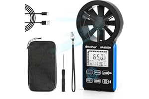 H HOLDPEAK HoldPeak Handheld HVAC Anemometer, CFM Wind Speed Meter Air Flow Gauge Measuring Device with Waterproof Touch Button for HVAC Duct Air Vent, Sailing, Outdoor [Rechargeable]