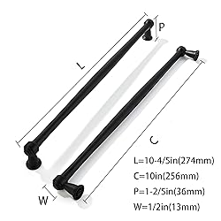 khtumeware 2 Pack 10 Inch(256mm) Matte Black