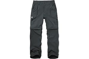 YEVTZL Kids' Cargo Pants, Boys Convertible Hiking Pants, Boy Zip Off Outdoor Casual Pants Quick Dry Climbing Trousers for Youth
