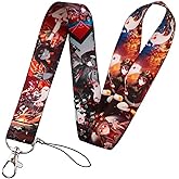 Pinstant Genshin Impact Hu Tao Anime Manga 17.7" Neck Lanyard Keychain Holder ID Badge Mobile Phone Pin Strap
