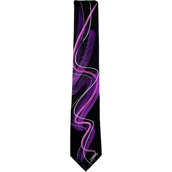 Jerry Garca Mens JG-10297 Neckte Tes, Black Pnk Lavender Aqua, One