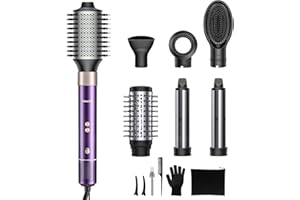 Vincofy 7-in-1 Hair Dryer Brush and 1500W Hair Styler Set – Fast Drying, Curling, Straightening & Volumizing – Hot Air Stylin