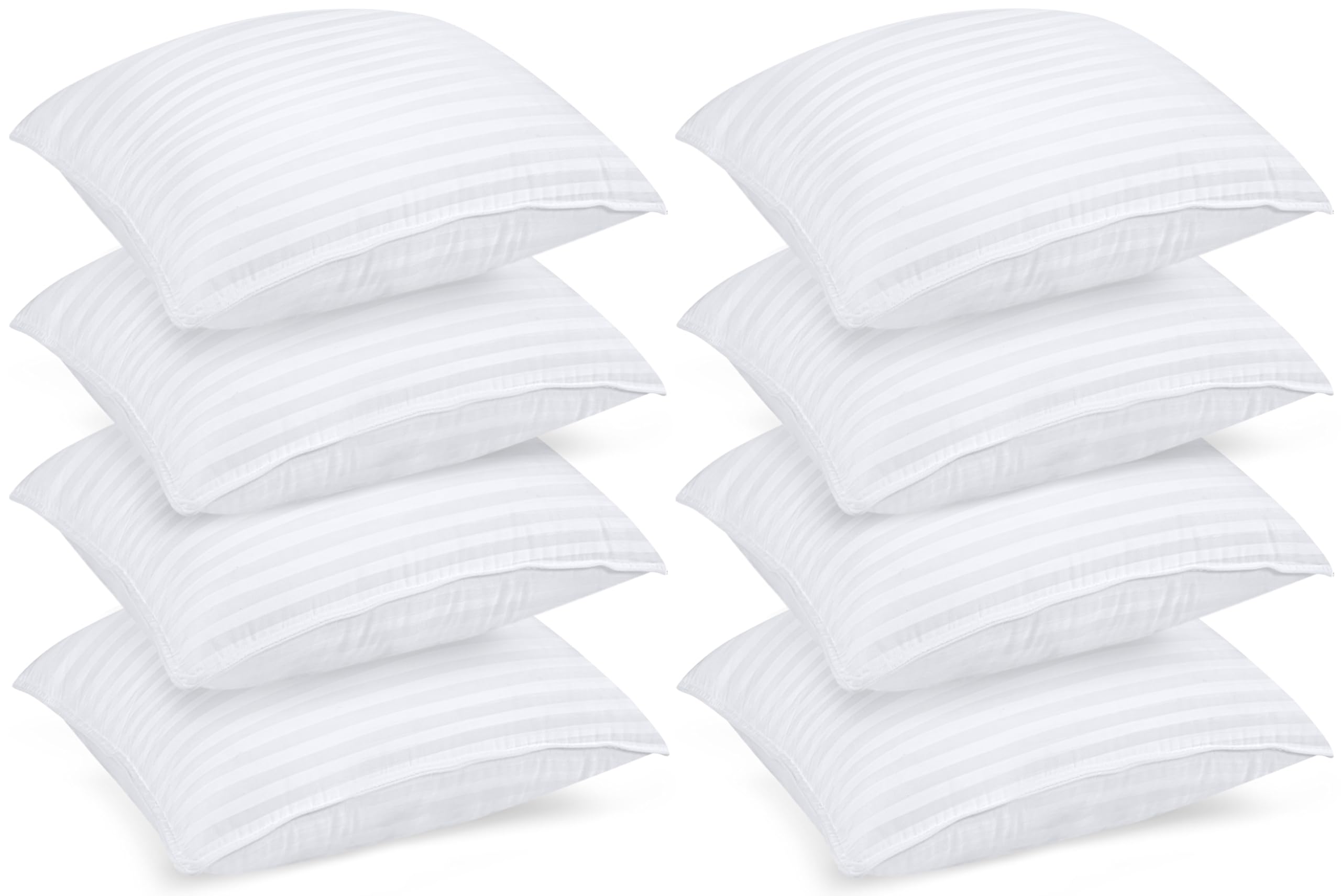 Utopia Bedding Premium Hotel Quality Bed Pillows Cooling, Plush Support for Side, Back & Stomach Sleepers (White, European (Pack of 8))
