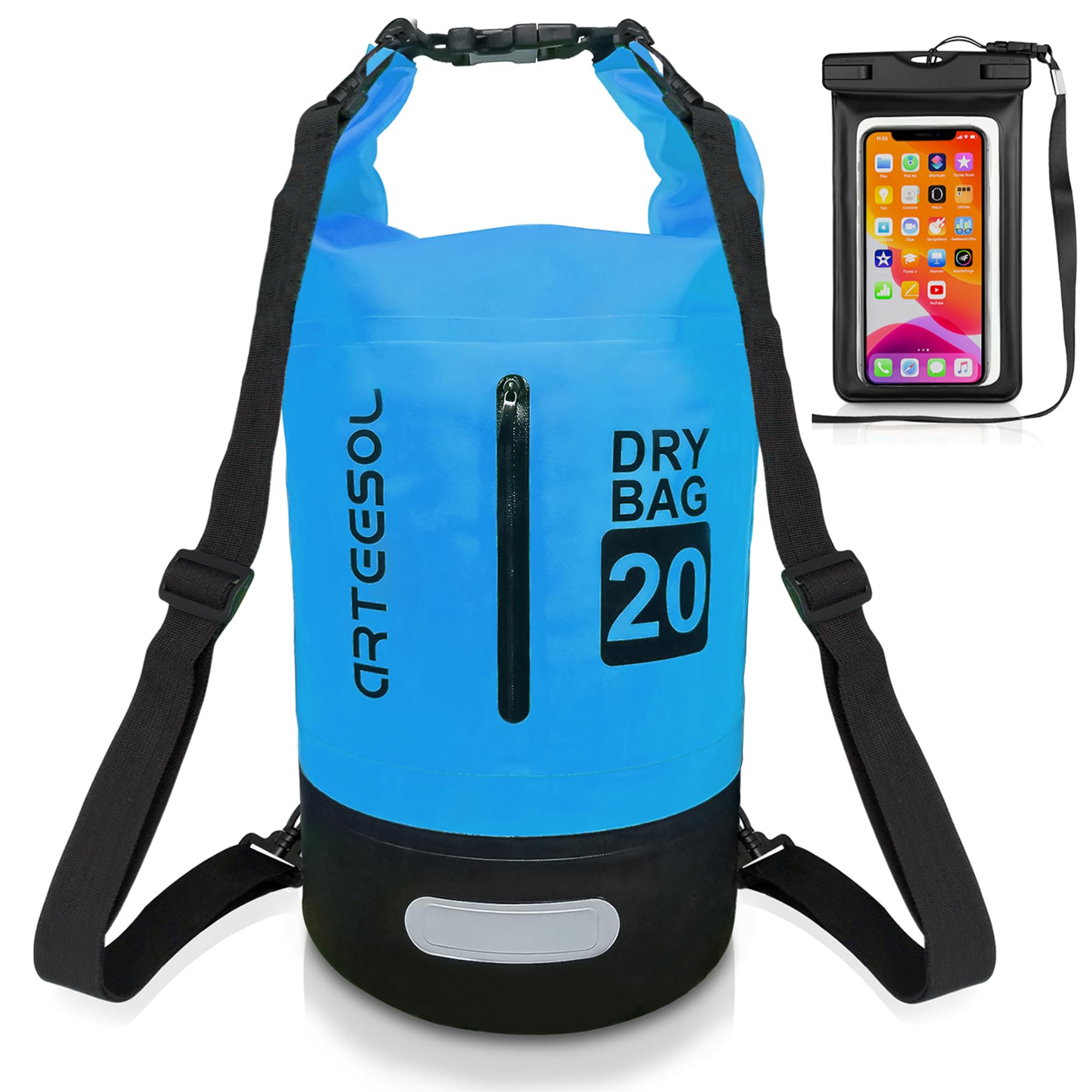 Waterproof Dry Bag, 5L/10L/20L/30L Waterproof Backpack Dry Sack Rucksack, Swim Bag with Adjustable Shoulder Straps, for Beach Swimming Kayaking Hiking Boating Canoeing Surfing Fishing