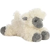 Aurora® Adorable Mini Flopsie™ Black Face Sheep Stuffed Animal - Playful Ease - Timeless Companions - White 8 Inches