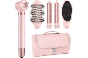 MESCOMB 5 in 1 Hair Styler Hair Dryer Brush- High-Speed Hot Air Styler, Fast Drying and Volume & Curl Styling & Straighten To