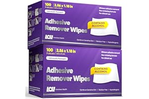 LIVACLEAN HEALTH 200 CT (2 Pack) Adhesive Remover Wipes – Sting-Free Skin Adhesive Remover for Sensitive Skin – 2 Ply 2.56x1.18in (6.5x3cm) – Medical Adhesive Remover for Bandage, Tape, Dressings, and Ostomy Residue