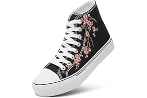 ZGR Womens High Top Canvas Sneakers,Lace-up Canvas Shoes,Casual Tennis Walking Shoes