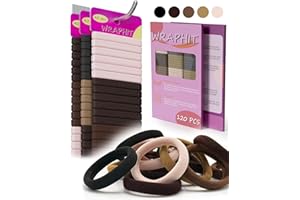 WRAPHIT 120pc Hair Ties No Damage Snag Free for Thick Hair, Seamless No Pull Elastic Ponytail Holders for Women Girls(Classic 5 Colors)