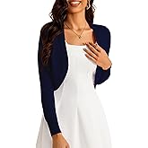 McVanedy Womens Cardigan Knit Tops Sweaters Soft Long Sleeve Bolero Cropped Cardigans S-XL