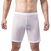 Evankin Men's See Through Shorts Mesh Loose Shorts Lounge Underwear Cover up Boxer Trunks