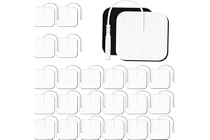 QIHANGTOPS 22 PCS 2X 2” Tens Unit Electrode Pads Compatible with Auvon Tens 7000 Muscle Stimulator Machine,Tens Unit Replacement Pads Reuse More Than 35-50 Times with Self Stick and Non-Irritating Designs
