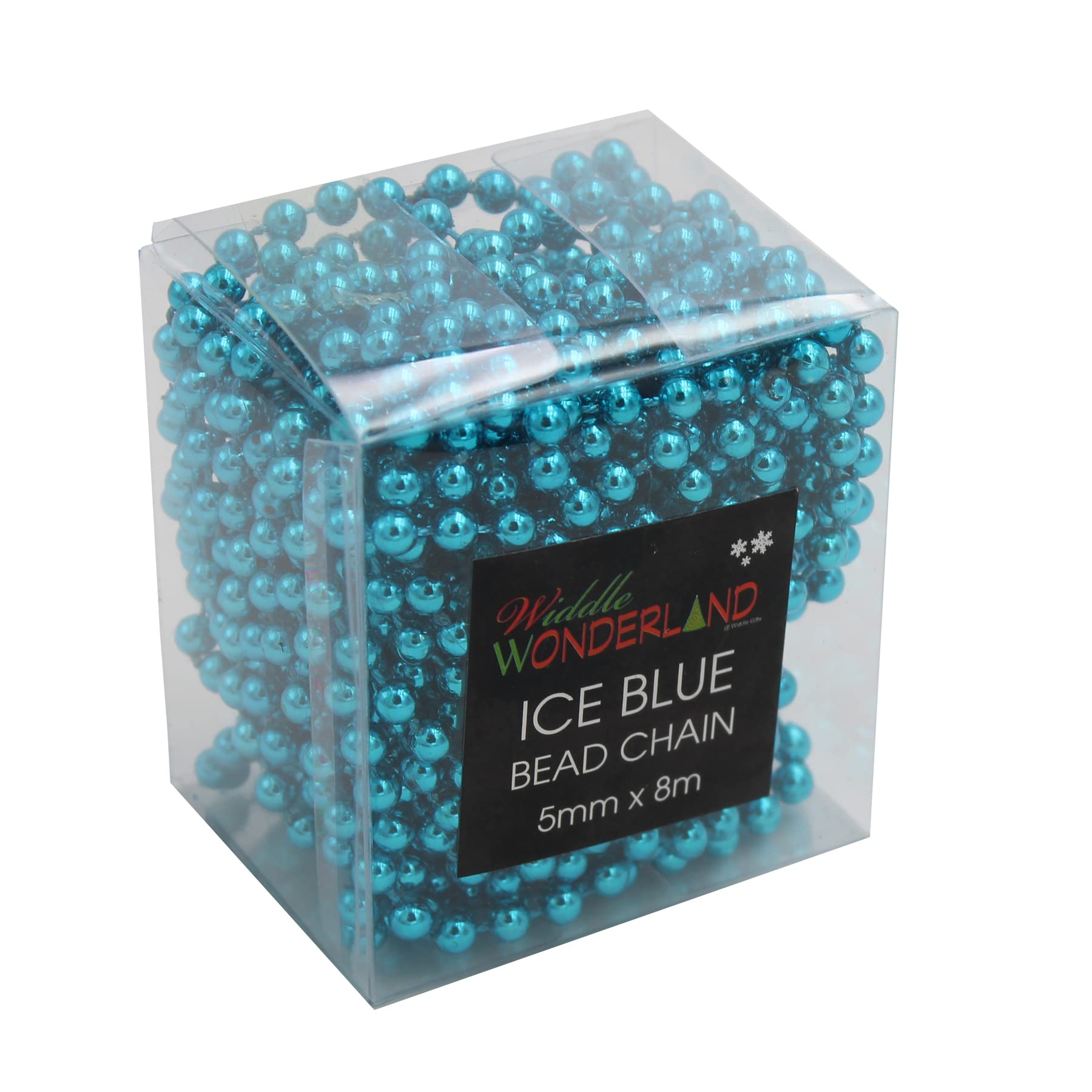 Christmas 8 Metre Bead Garland Tree Room Decoration - Pale Blue