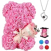 K KYMAKE Valentines Day Gifts for Her Rose Bear for Women, Artificial Rose Teddy Bear Birthday Bouquet, Mother's Day Rose Gift, Perfect for Wife, Mom, Grandma