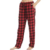 1-2 Pack Womens Flannel Pajama Pants Loungewear for Women Plaid Pajama Bottoms Soft Lounge Pj Pants Cotton Sleepwear
