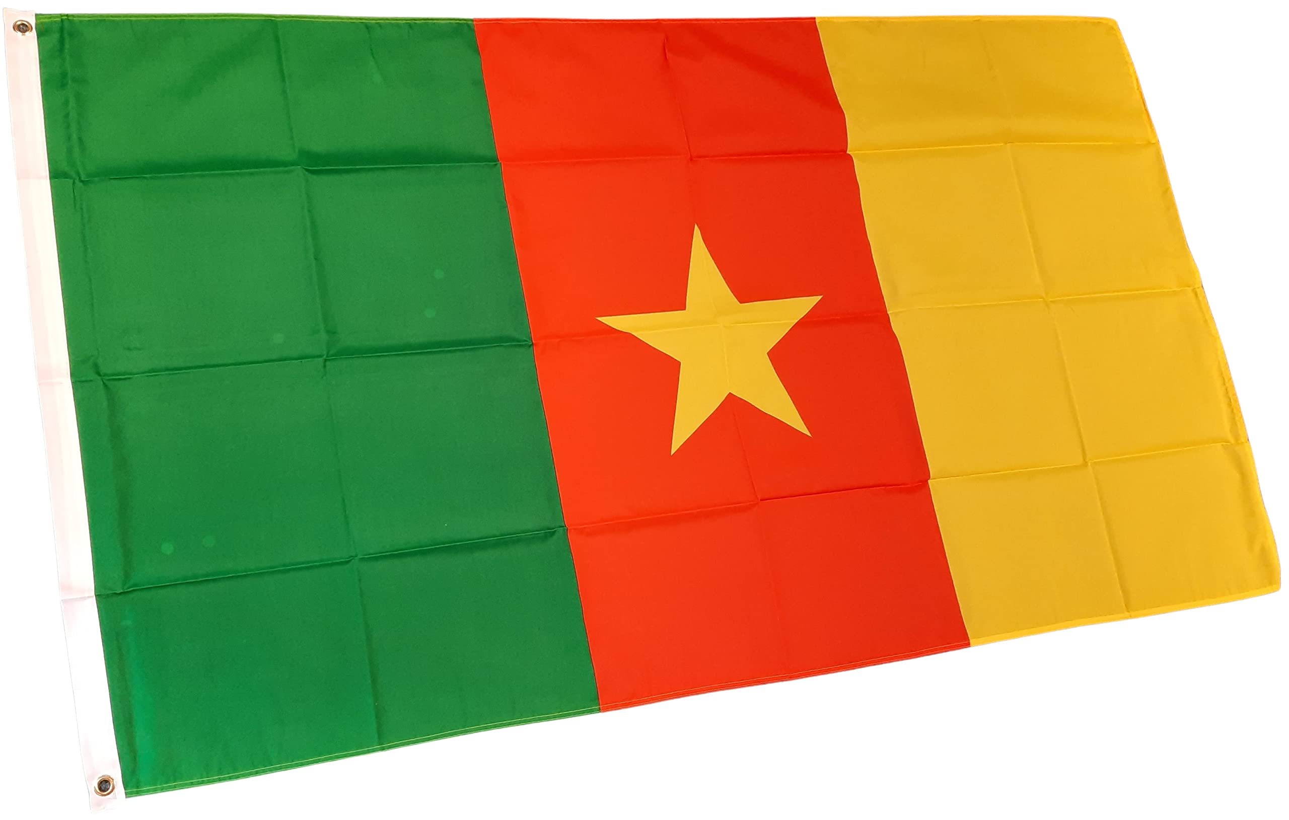 NWFlags Cameroon Flag 5ft x 3ft 75d Premium Polyester Suitable For Flagpoles | Strong Polyester 5x3 foot material flag with Eyelets