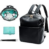 Diaper Bag Backpack Mominside, Leather Baby Bag backpack for mom Multi-Function Travel Backpack with Insulated Pockets, Chang