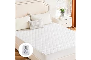 Sweetcrispy Heated Mattress Pad Full Size (75×54″) – Portable Electric Mattress Warmer with 12 Heat Levels, Auto-Off Timer, Soft Quilted Polyester, ETL Certified