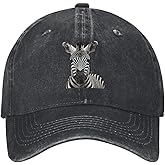 Joisbs Zebra Head Portrait Stylish Washed Denim Baseball Cap - Adjustable Unisex Dad Hat