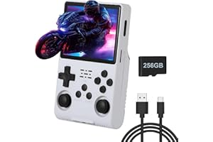 HHU R40S Pro Handheld Game Console, Over 30,000 Pre-Installed Games, More Than 20 Retro Emulator Systems, 3.5 inch IPS Full-View HD Screen，256GB (White)