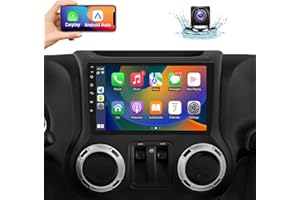 Naifay Android Car Radio Stereo for Jeep Wrangler JK Compass Grand Cherokee Dodge Ram 1500 with CarPlay Android Auto, 2+32G Touchscreen Car Radio Bluetooth/in Dash GPS Navigation/WiFi/SWC/Camera