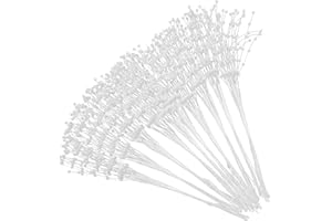 GETAJGHSD 100pcs White 3mm Plastic Pearl Sticks Beaded Floral Bouquet Picks for Wedding DIY Craft Accessories