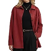 ENMAIN Faux Suede Shirt for Womens Button Down Long Sleeve Blouses Dressy Casual Fall Tops Fashion Clothes