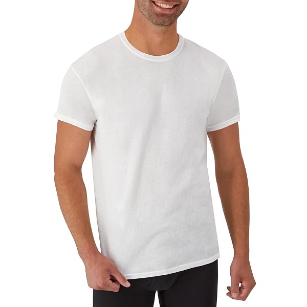 HANES MENS UNDERSHIRT PACKS, STAY-TUCKED SOFT COTTON BEST FOR MEN, WHITE/BLACK/ASSTD MULTIPACKS BASE LAYER, WHITE – 6 PACK, X-LARGE US