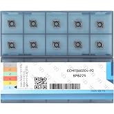 CDBP CNC Carbide Inserts CCMT21.51 Ccmt 060204 for Steel Lathe Turning Tool, Tin Coated Lathe Replacement Cutters Semi-Finishing Chipbreaker, 10 Pcs