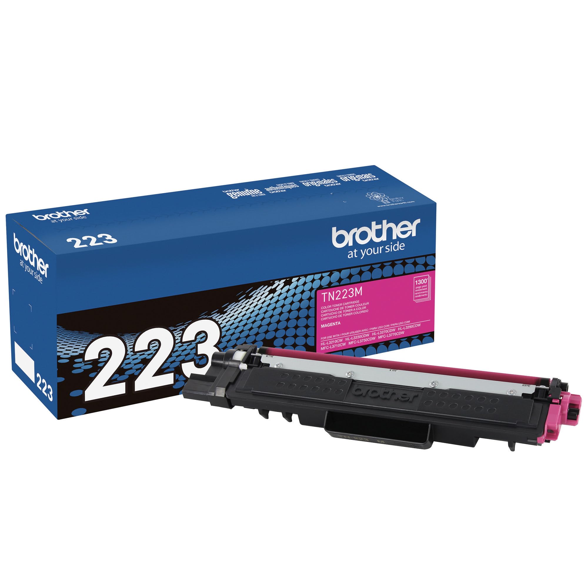 Photo 1 of Brother Genuine TN223M Standard Yield Magenta Toner Cartridge (TN223 Series) (For use with HL-3210CW, HL-3270CDW, HL-3230CDN, MFC-L3770CDW, MFC-L3750CDW Printers