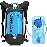 Arvano Hydration Backpack, Lightweight Hydration Pack with 2L Water Bladder, 6L Water Backpack for Men Women Cycling, Hiking, Mountain Biking, Skiing