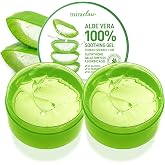 MIRACLAIR Aloe Vera Gel Hydrates Face, Skin &amp; Hair, 10.1 Oz, 2-Pack | Moisturizer, Multipurpose, Hydrating Aloe Gel, For All Skin Types
