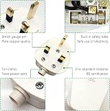 XGKEGS 13 Amp UK Plug BS1363 3 Pin Fused Mains Socket 250V White 2 Pack view 5