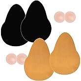 POMAMZ Invisible Breast Lift Tape - 2 Pairs Adhesive Push Up Boob Tape with 2 Nipple Covers | Comfortable, Secure