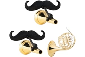 Brasstache 2.0 for Kids - (2-pack) Clip-on Mustache for Brass Players, Original Mustache Size (French Horn)