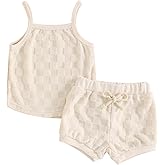 Kuriozud Baby Girl Summer Clothes Sleeveless Tank Top Shorts Set Cute Toddler Girl Outfit Aged 3 6 12 18 24 Months 2T 3T