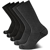 Nautica Mens Athletic Crew Socks - 5 Pack Moisture Wicking Cushioned Athletic Socks for Men with Reinforced Seams (6-12.5)