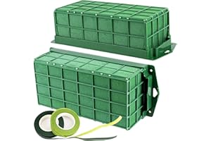 Takytao Floral Foam Cage 2 Pieces, Floral Foam for Artificial Flowers, Dry Floral Foam Blocks for Fresh Flower Arrangement Decoration, Wedding, Interior and Garden